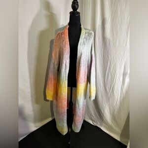Rainbow knit cardigan oversized long Pride 3XL